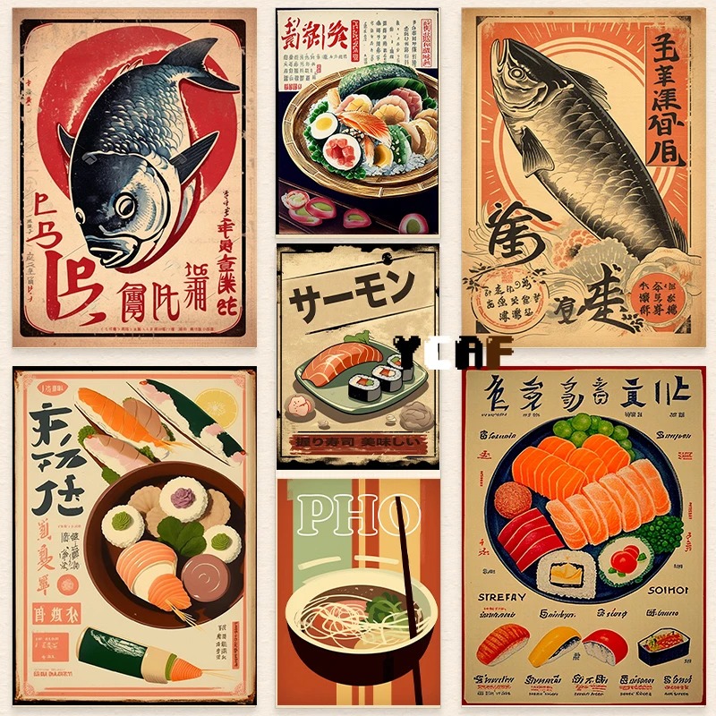 Japanese Food Lifestyle - Винтажная Японская еда искусственная кожа винтажная