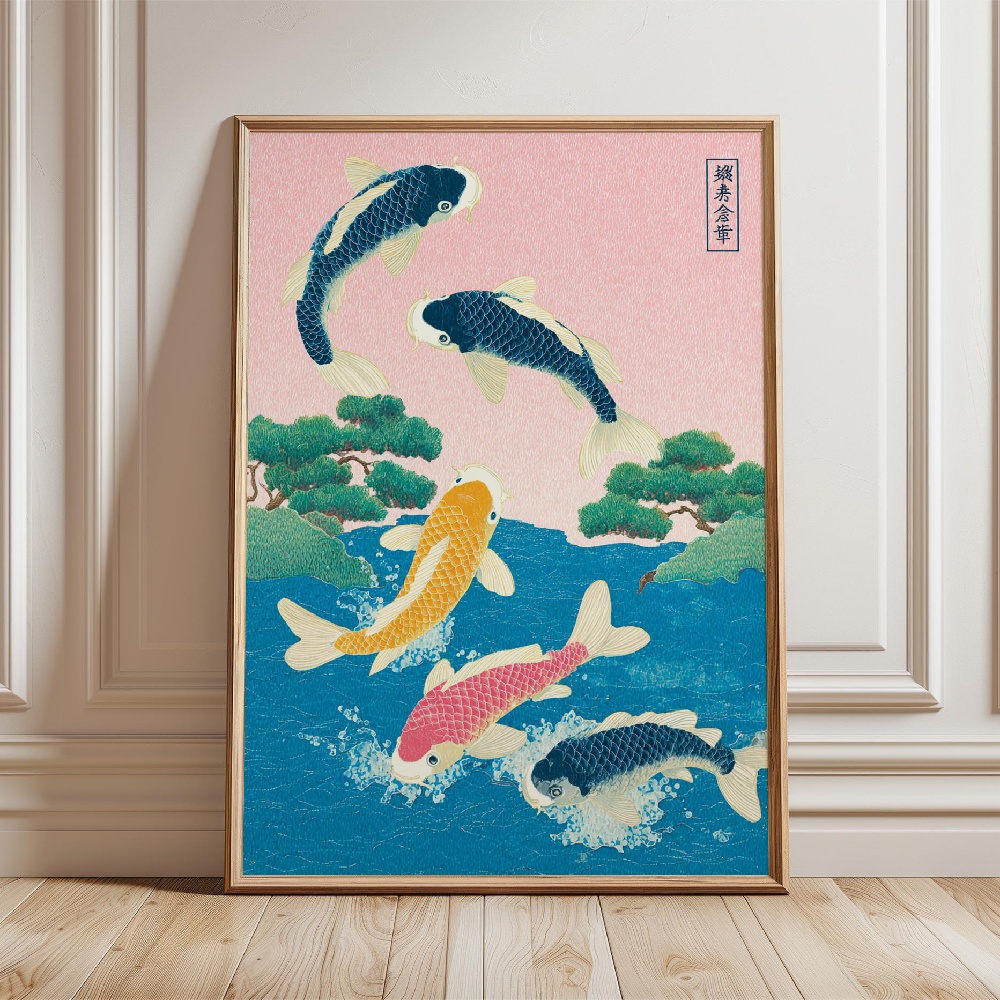 Постер с японскими карпами кои – обзор и цена Japanese Zen Lifestyle